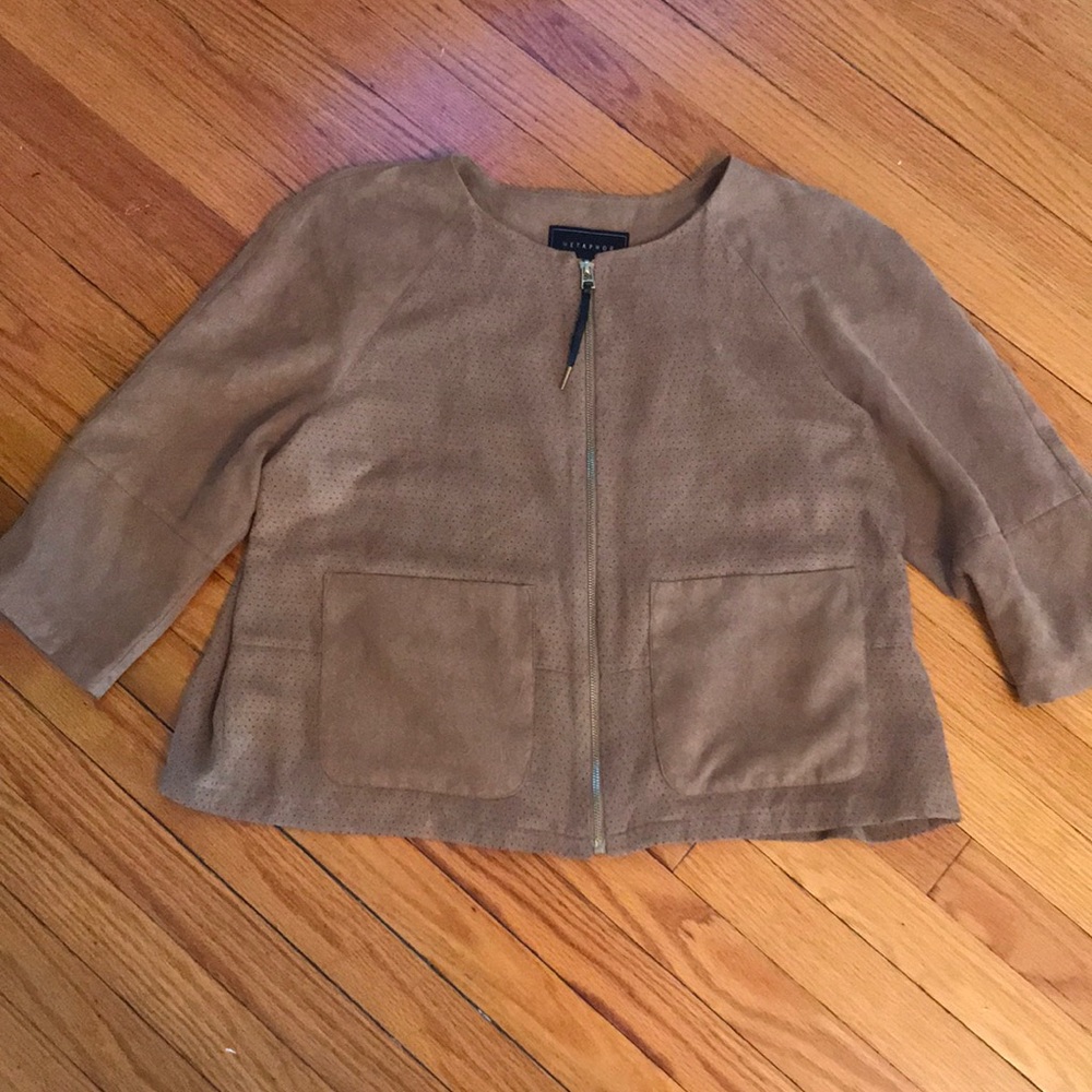 Brown leather suede jacket